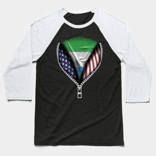 Sierra Leonean Flag  Sierra Leone Flag American Flag Zip Down - Gift for Sierra Leonean From Sierra Leone Baseball T-Shirt